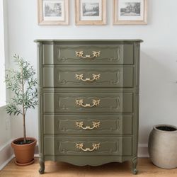 French Provincial Vintage Green Dresser