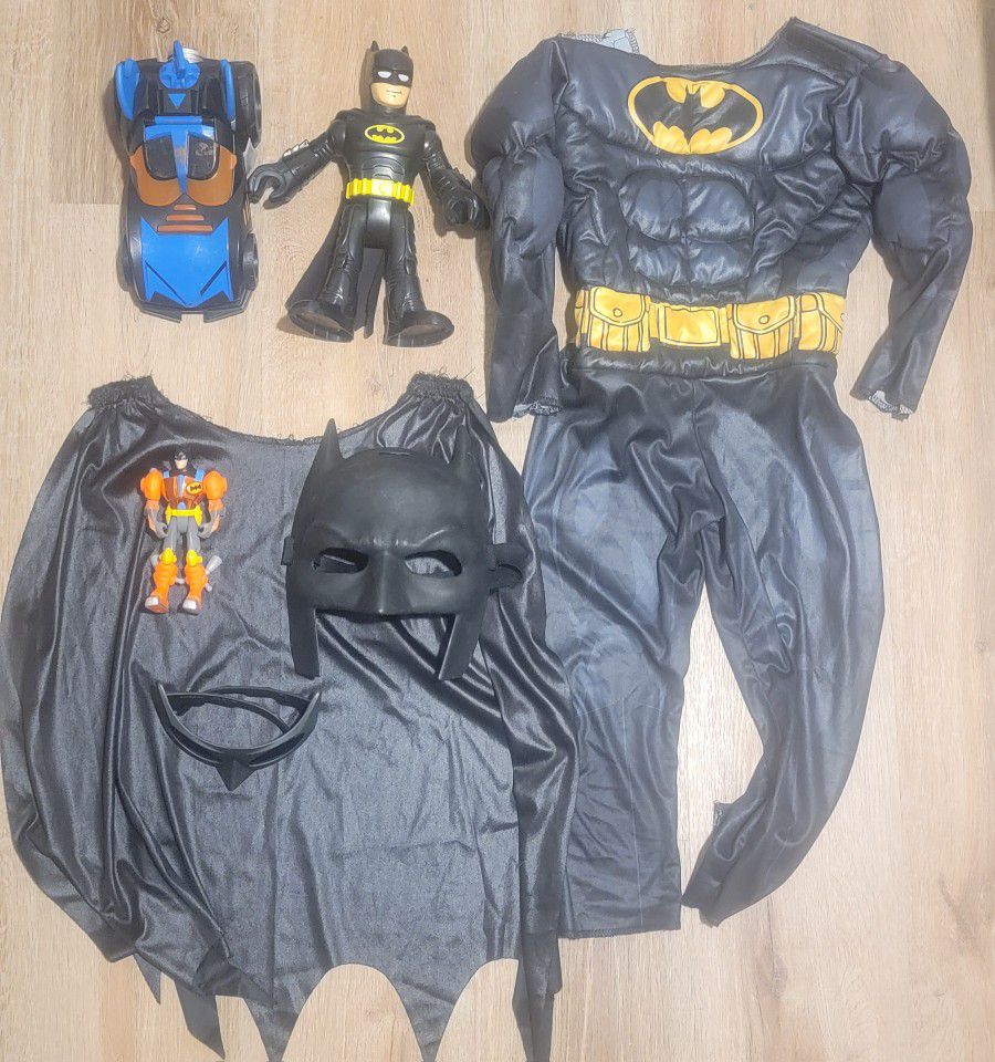 Batman Kids Costume 4T, Toy, Car, Mask