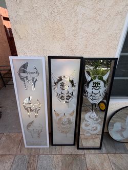 Custom spray painted mirrors