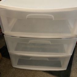 3 Drawer Wide Plastic Storage Cabinet Like New