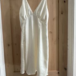 Ivory Satin Slip Dress – New With Tag – Size M 
