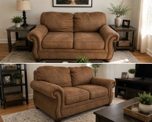 Brown Leather Loveseat – Clean & Comfortable – $200 OBO