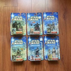 NEW Star Wars -Darth Vader Maul Jango Fett Tusken Raider Massiff figure- Blue Card 2002