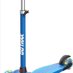 Gotrax Kids Kick Scooter, LED Lighted Wheels and 3 Adjustable Height Handlebars, Lean-to-Steer & Widen Anti-Slip Deck, 3 Wheel Scooter
