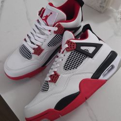 Air Jordan 4 Retro White Red Basketball Shoes