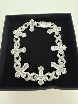 Moissanite cross bracelet