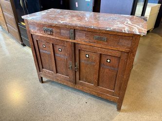 Antique Mission Oak Arts & Crafts Sideboard with Stone Top