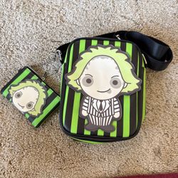Beetle juice body purse with matching wallet.