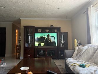 Large Solid Wood Entertainment Center / Wall Unit