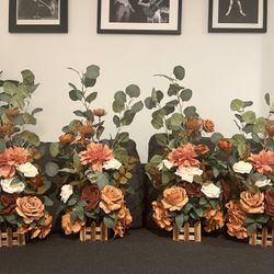 Ling's Moment 17.5" Tall Standing Artificial Flowers Arrangements 4pcs 