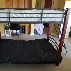 Bunk Bed Twin Over Futon Or Full With Ladder