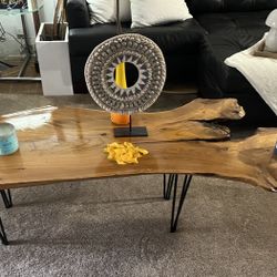 Coffee Table Live Edge Elm Wood