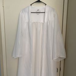 white graduation gown