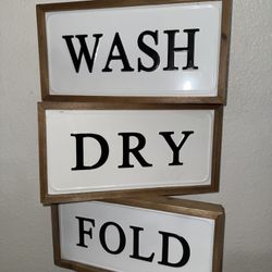 Laundry signs Wash Dry Fold