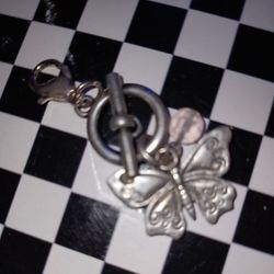 Tiny Butterfly With Bead Charm