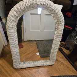 White Woven Mirror