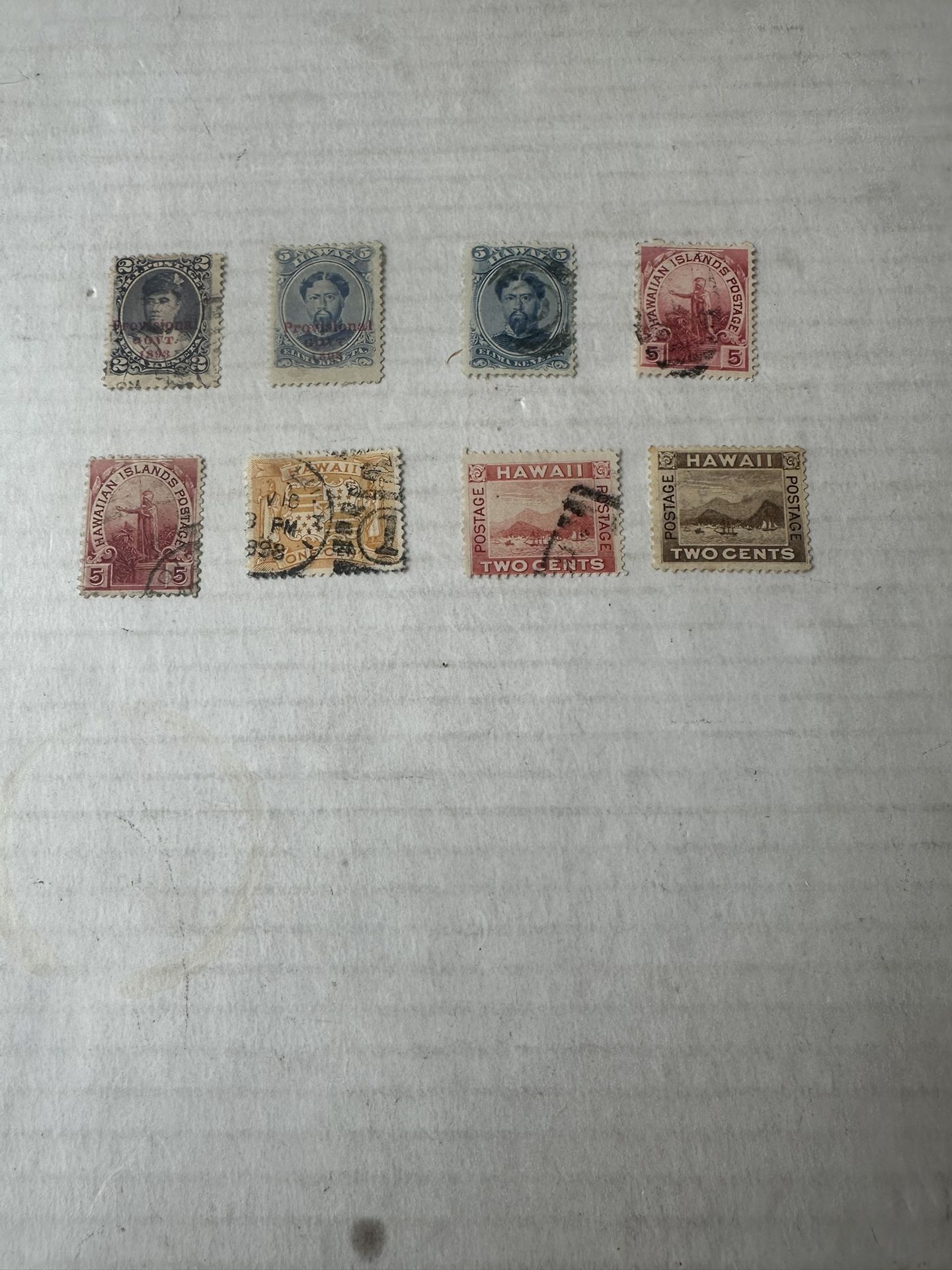 Hawaii Collection Of 8 Stamps Used