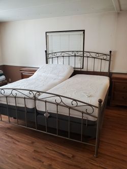 King adjustable bed frame and mattress