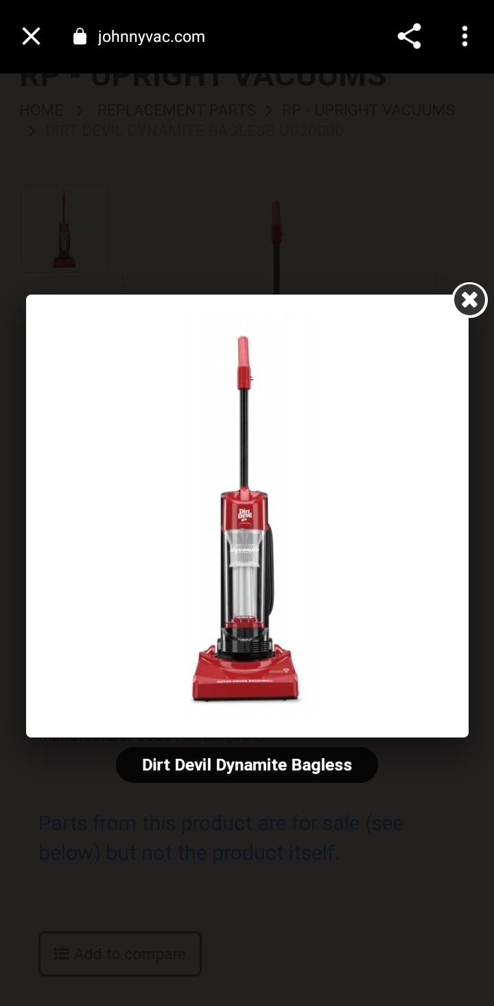 Dirt Devil Dynamite Bagless UD20000