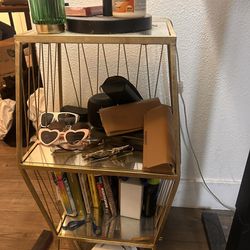 Small Gold Shelf/ End Table 