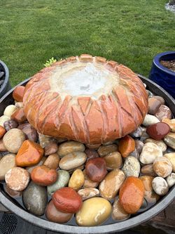 Drilled & Hand Sculpted Natural Stone “Sunburst” Water Fountain ⛲️