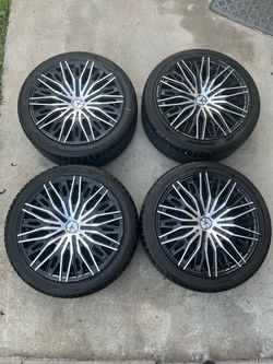 Set of 4 Black Machined Wheels with Advanta Tires