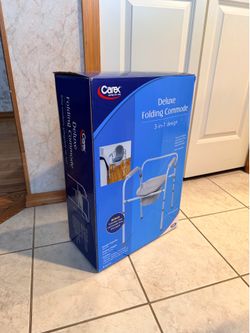 Carex Deluxe Folding Commode - NEW in Box