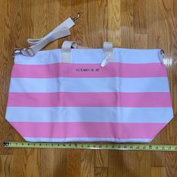 Victoria’s Secret Striped Zipper Tote Bag