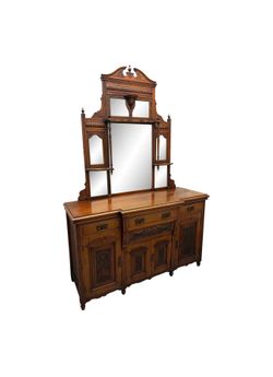 Antique Victorian Sideboard / Buffet with Mirror