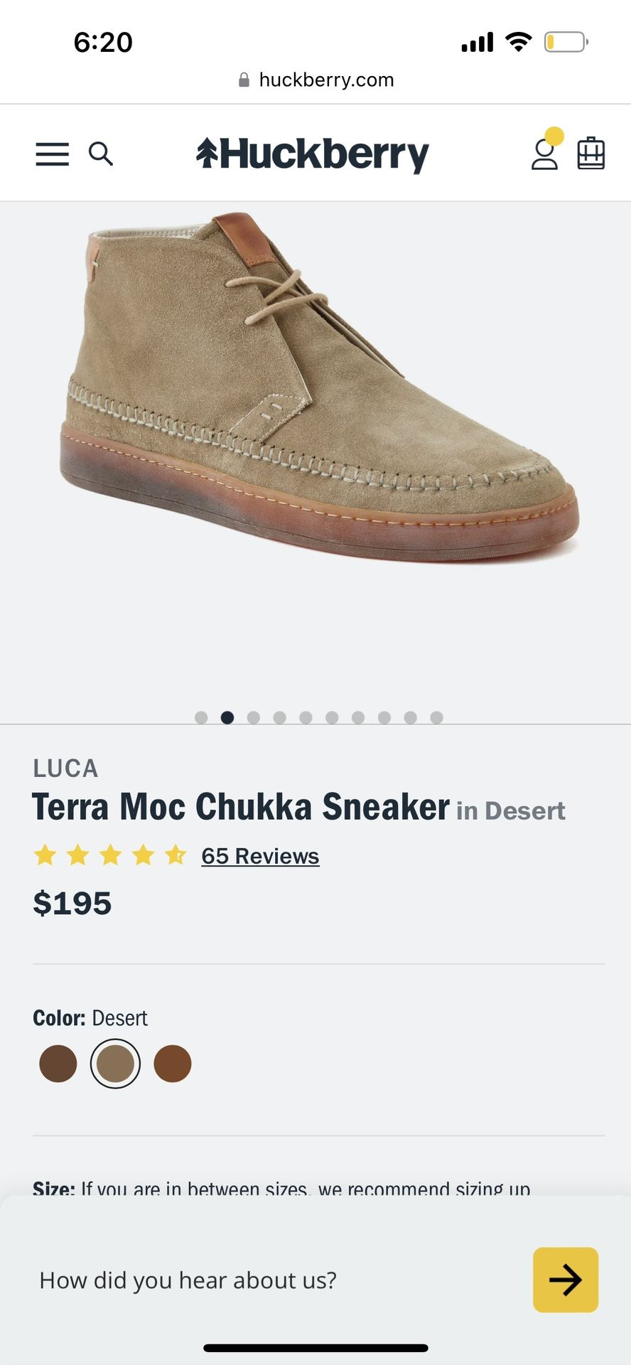Huckelberry Luca Terra Moc Chukka Sneaker Boots. Men’s Size 11. $140 Each