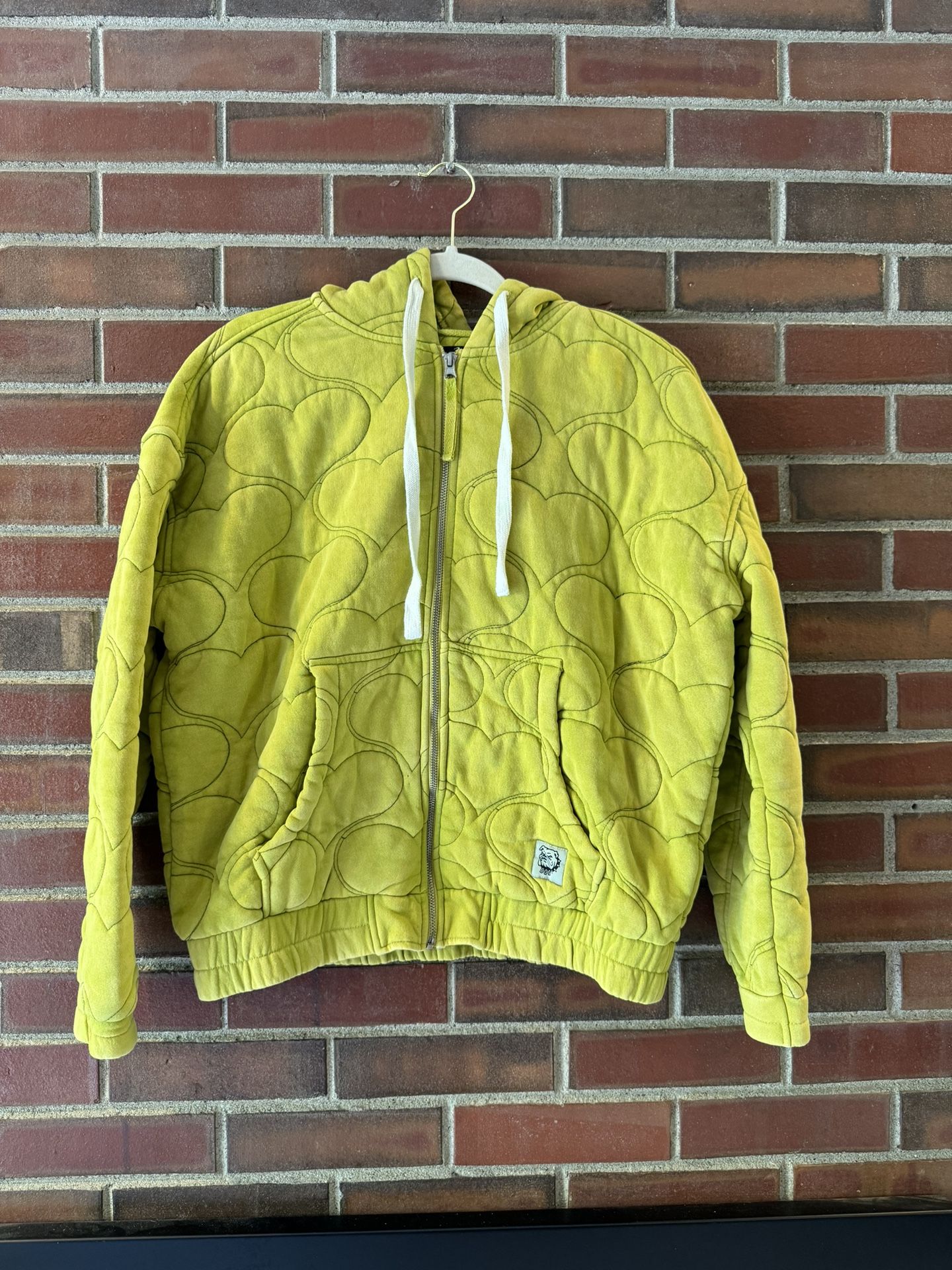 BDG Urban Outfitters Quilted Zip-Up Hoodie Yellow XXS-TTP