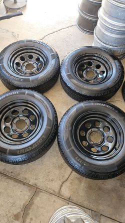 17" soft 8 steelies wheels & tires