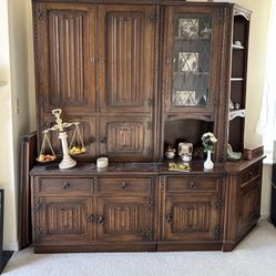 JAYCEE imported English corner hutch, crafted from spruce hardwood