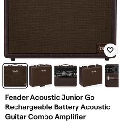 Fender Acoustic Junior Go Rechargeable Battery Acoustic Guitar Combo Amplifier Brand New $385.00 OBO 