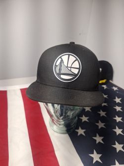 Golden State Warriors Hat Nea Era Fifty Snapback Black White Logo NBA Basketball One Size