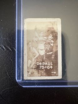 1948 Topps Magic Photo Card #5-Q DePaul 75-64 ( George Mikan Rookie Card) Rare!
