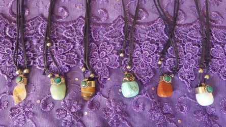 Unisex necklace Tiger eye Turquoise Citrine opal Aventurine handcrafted in Machu Picchu Peru