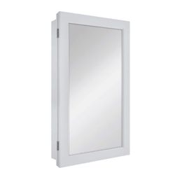 Glacier Bay 15-1/4 in. W × 26 in. H Framed Recessed or Surface-Mount Bathroom Medicine Cabinet with Mirror, Gray