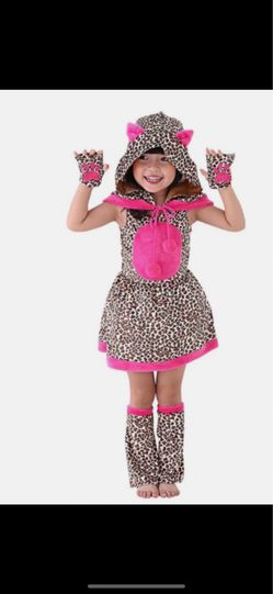 HALLOWEEN COSTUME for KIDS PINK HOODED CHEETAH size 3T to 5T NEW. FIRM PRICE. IN EAGLE ROCK