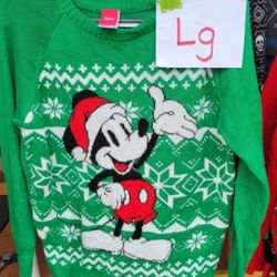 Mickey Mouse Christmas Ugly Sweatshirt LARGE