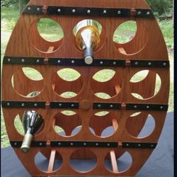 Stained Wood Wine Rack
