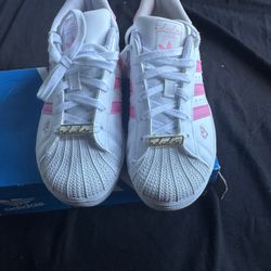 Pink And White Adidas Size3