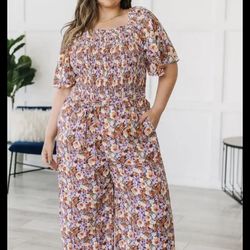 Hayden Los Angeles Hayden Better Than Fine Floral Jumpsuit Size 2XL Flowy