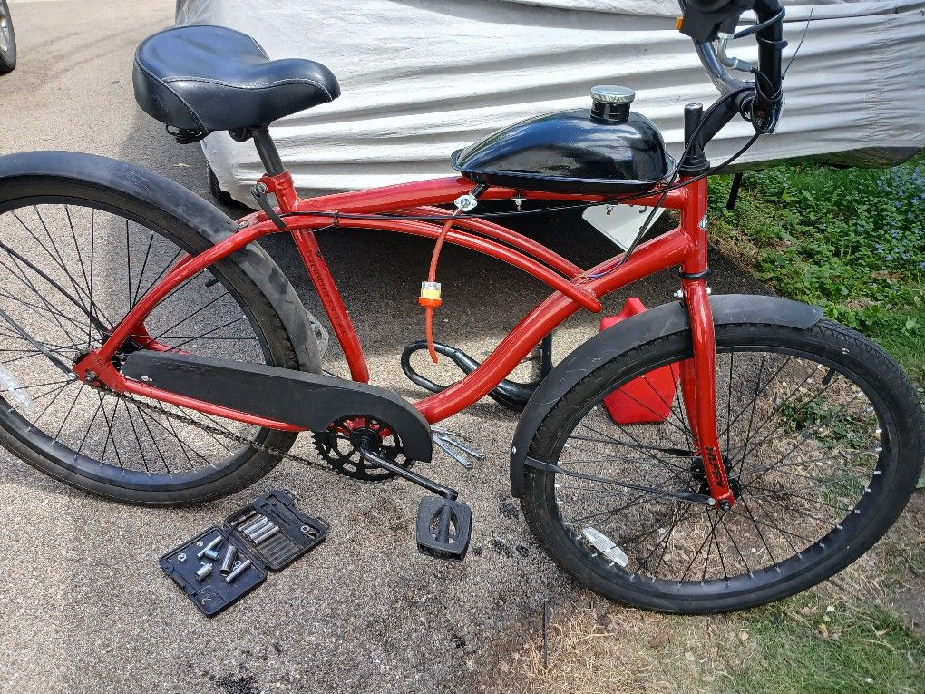huffy cruiser bike with gas tank throttle and fuel line and filter