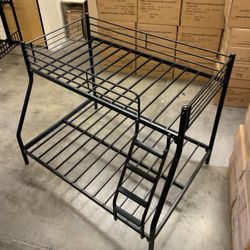 Twin Bed, Full Bed, Twin Full Bunkbed , Twin Full bunk Bed, Black