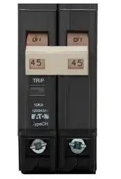 EATON - Cutler Hammer CHF245 Type CHF Thermal Magnetic Circuit Breaker, 45A, 120/240 VAC, 2-Pole