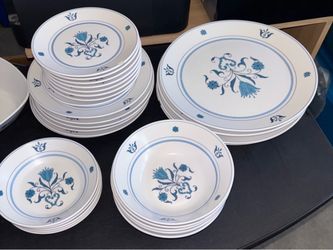 Noritake Progression China Blue Haven Japan lot plates bowls set 33 pieces partial set