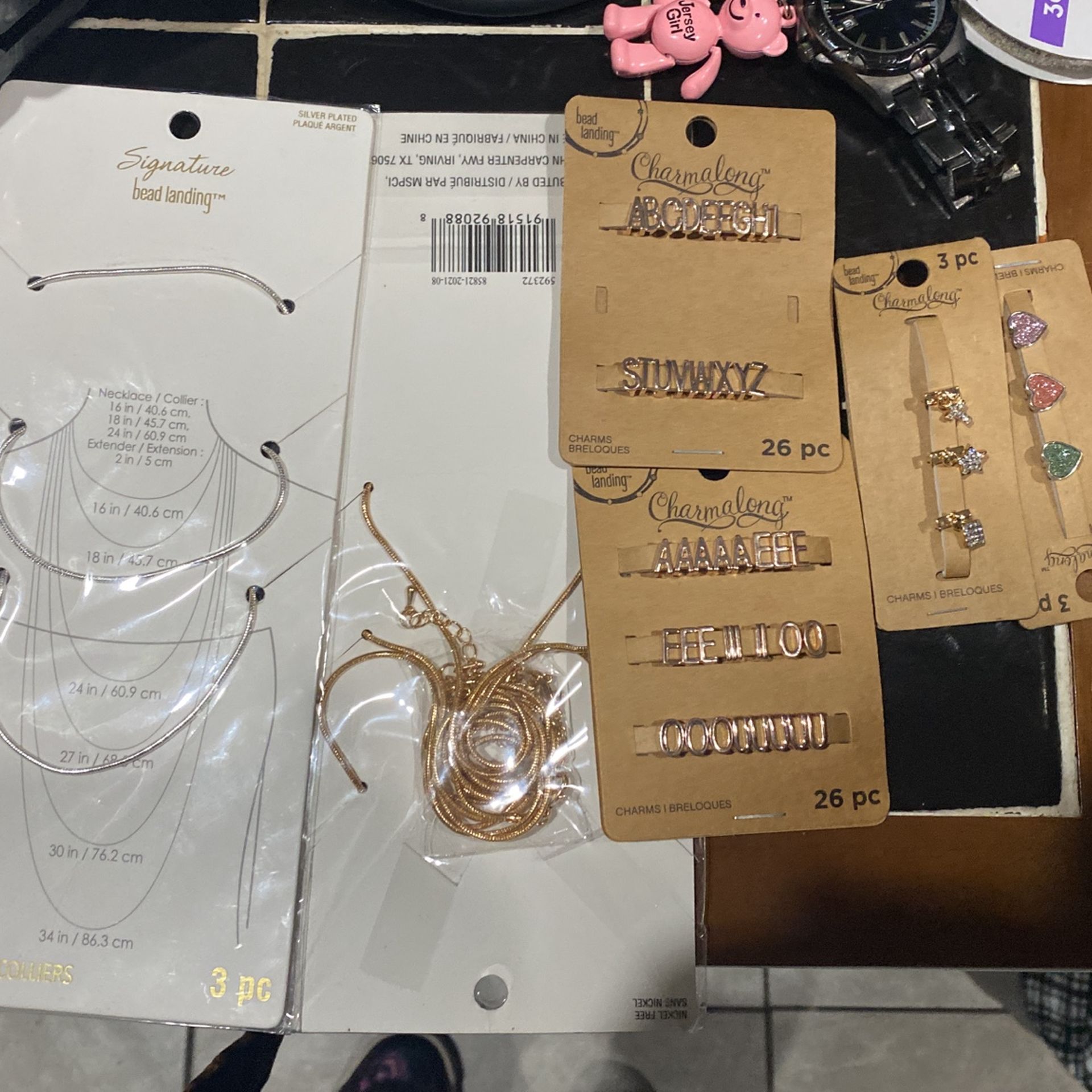 Sets Of Necklace And  Letter Charms