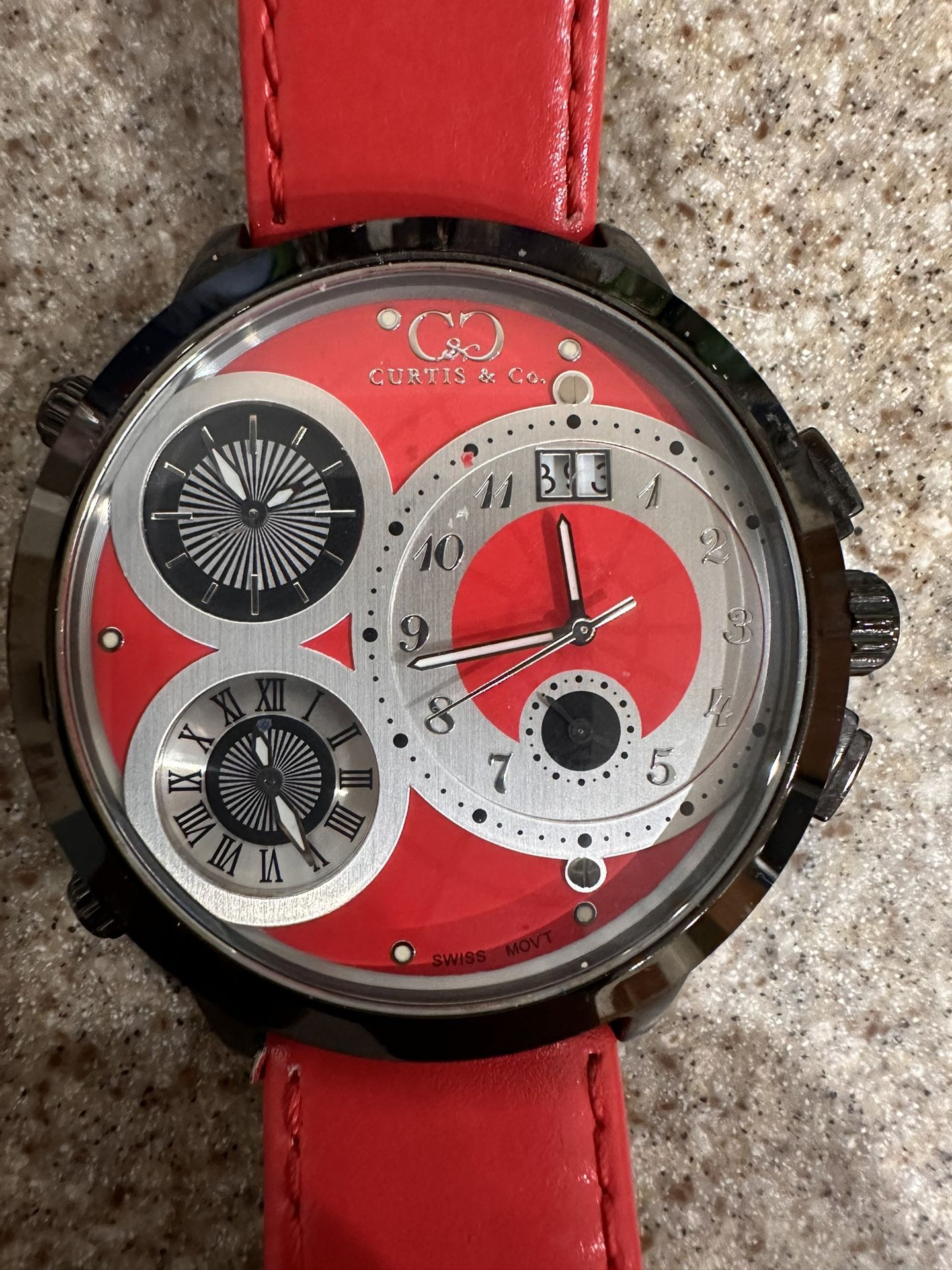 Curtis Co Big Time World Four Time Zone Men's Watch