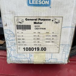 New Leeson 3/4 HP DC Motor – Sealed/Wrapped – Industrial Quality